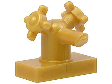 LEGO part Tap 1 x 2 with Dual Handles, Small / Sink Faucet (13770)