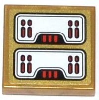 LEGO part Baldosa 2 x 2 con Patrón Barras de Luz Roja (Pegatina) - Set 70505 3068pb0791