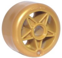 LEGO part Wheel 24 x 15 with Pin Hole with Molded Pearl Gold Hard Plastic Tire Pattern 6278pb04