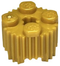 LEGO part Brick, Round 2 x 2 with Axle Hole and Grille / Fluted Profile 92947