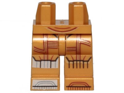 LEGO part Hips and Legs with SW C-3PO Droid with Silver Right Toe Pattern (970c00pb1375)