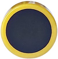 LEGO part Tile, Round 1 x 1 with Black Surface Pattern 98138pb442