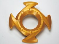 LEGO part Ring 4 x 4 with 2 x 2 Hole and 4 Arrow Ends (Ninjago Spinner Crown) 98341