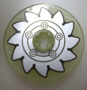 LEGO part Disco Technic 3 x 3 con Patrón de Sierra Circular Plateado (Adhesivo) - Set 8648 (2723pb035)