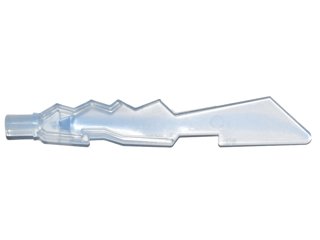 LEGO part Minifigure, Arme Épée, Bords Dentelés avec Motif Marbre Bleu Translucide Moyen (11439pb04)