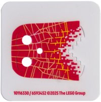 LEGO part Minifigure Cape Plastic, Stepped Edge with Yellow Lines on Red Pixelated Background Pattern 116330