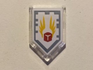 LEGO part Baldosa, Modificada 2 x 3 Pentagonal con Patrón Nexo Power Shield - Take Off (22385pb044)