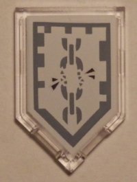 LEGO part Baldosa, Modificada 2 x 3 Pentagonal con Patrón de Escudo de Poder Nexo - Entrega Audaz 22385pb078
