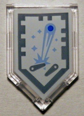LEGO part Mattonella, Modificata 2 x 3 Pentagonale con Nexo Power Shield Pattern - Pinball Magician (22385pb079)