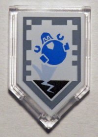 LEGO part Tuile, Modifiée 2 x 3 Pentagonale avec Motif Nexo Power Shield - Loadmaster 22385pb081