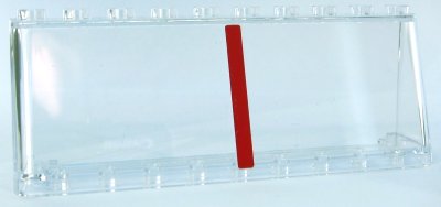LEGO part Windscreen 2 x 10 x 3 with Red Vertical Stripe Pattern (Sticker) - Set 10258 (24607pb02)