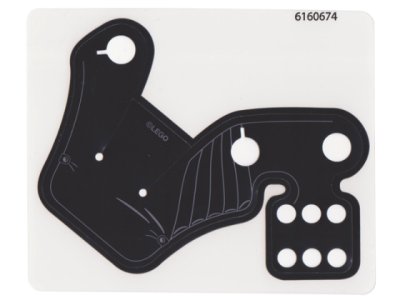 LEGO part Plastic Pauldron with 3 Large Holes and 6 Small Holes and Black and Silver SW Death Trooper Pattern (28091)