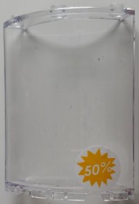 LEGO part Cilindro Cuarto 4 x 4 x 6 con Descuento Blanco '50%' en Patrón Estrella Amarilla Lado Izquierdo Modelo (Pegatina) - Set 41450 30562pb091