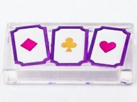 LEGO part Carreau 1 x 2 avec Motif 3 Cartes à Jouer avec Carreau, Trèfle et Cœur 3069pb0953