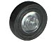 LEGO part Wheel Center Small with Stub Axles (Pulley Wheel) with Black Tire 14mm D. x 4mm Smooth Small Single (3464 / 3139) 3464c01