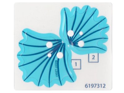 LEGO part Plastic Cape and Collar with Dark Blue Lines on Trans-Light Blue Background Pattern, Sheet of 2 (34721)