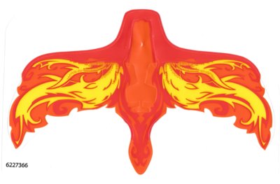 LEGO part Plastic Wings with Yellow and Orange Flames on Red Background Pattern (38789)