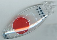 LEGO part Windscreen 9 x 3 x 1 2/3 Bubble Canopy with Red Circle and Verniers Pattern 47844pb01