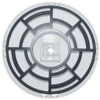 LEGO part Dish 10 x 10 Inverted (Radar) - Solid Studs with Silver SW Throne Room Window Frame Pattern 50990bpb09