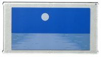 LEGO onderdeel Glass for Window 1 x 4 x 6 with Blue Sky, White Moon, Bright Light Blue and Medium Blue Ocean / Sea Water Pattern 57895pb129