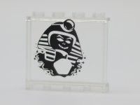 LEGO part Panel 1 x 4 x 3 with Side Supports - Hollow Studs with Black Undead Pharaoh Pattern 60581pb138