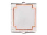 LEGO onderdeel Glass for Window 1 x 2 x 2 Flat Front with Red Geometric Frame on Translucent White Background Pattern 60601pb009