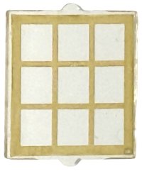 LEGO onderdeel Glass for Window 1 x 2 x 2 Flat Front with Gold Lattice Pattern 60601pb045