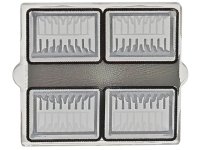 LEGO onderdeel Glass for Window 1 x 2 x 2 Flat Front with Silver and Dark Silver Headlights with Black Outlines Pattern 60601pb052
