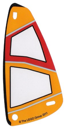 LEGO part Plastic Triangle 6 x 12 Sail with Orange and Red Pattern (93383)