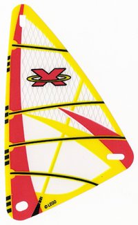 LEGO part Plastic Triangle 9 x 15 Sail with Red Extreme Team Logo Pattern x772px5