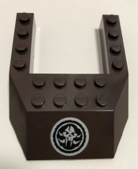 LEGO onderdeel Wig 6 x 8 Uitsnijding met Alien Schedel in Zwarte Cirkel Patroon (Sticker) - Set 70228 32084pb008