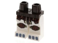 LEGO part Hips and White Legs with Dark Brown Loincloth, Knee Pads and Gray Toes Pattern 970c01pb22