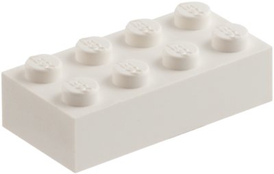LEGO part Modulex, Brick 2 x 4 (Lego on studs) (Mx1142L)