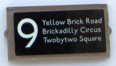 LEGO part Glass for Window 1 x 2 x 3 with '9', 'Yellow Brick Road', 'Brickadilly Circus' and 'Twobytwo Square' Pattern (Sticker) - Set 10258 (60602pb10)