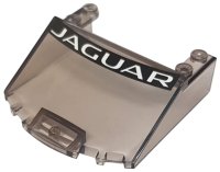 LEGO part Windscreen 6 x 6 x 1 2/3 with White 'JAGUAR' on Black Background Pattern (Sticker) - Set 76898 65632pb01