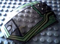 LEGO part Windscreen 8 x 6 x 2 Curved with Lime and Green RC Racer Pattern x224px6