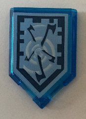 LEGO part Tuile, Modifiée 2 x 3 Pentagonale avec Motif Nexo Power Shield - Whirlwind 22385pb043