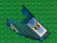 LEGO part Windscreen 6 x 4 x 1 1/3 with Bottom Tabs and Hollow Studs with Black, Blue and White Eyes and Fins Pattern (Stickers) - Set 6617 6152apb07