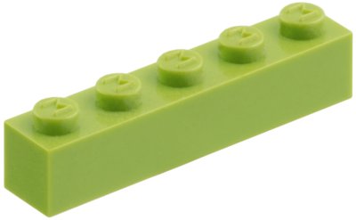LEGO part Modulex, Brick 1 x 5 (M on studs) (Mx1151M)