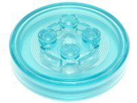 LEGO part Dimensions Toy Tag 4 x 4 x 2/3 mit 4 Noppen und trans-hellblauem Boden (Generisch für Gadgets) 18602c01