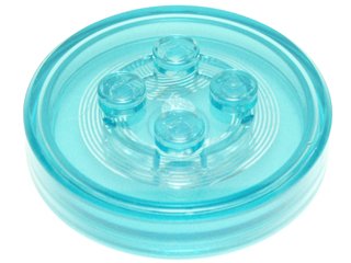 LEGO part Dimensions Toy Tag 4 x 4 x 2/3 mit 4 Noppen und trans-hellblauem Boden (Generisch für Gadgets) (18602c01)