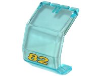 LEGO part Pare-brise 4 x 4 x 4 1/3 Hélicoptère avec Motif Numéro Jaune 82 (Autocollant) - Ensemble 8210 2483pb02