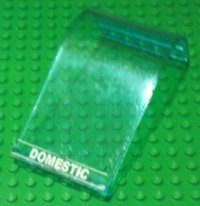 LEGO part Panneau 6 x 6 x 9 Haut Courbe avec Motif 'DOMESTIC' Blanc et Lignes Fines (Autocollant) - Sets 7894 2572pb05