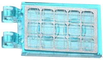 LEGO part Tile, Modified 2 x 3 with 2 Open O Clips with Silver Solar Panel Pattern (Sticker) - Sets 60036 / 60078 / 60080 (30350bpb032)
