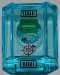 LEGO part Slope, Curved 2 x 2 Lip with Grilles and Target Pattern (Sticker) - Set 7050 (30602pb057)