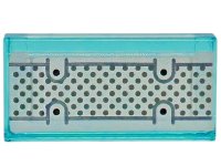 LEGO part Piastrella 1 x 2 con Puntini e Linee Neri e Grigio Blu Scuro su Pattern Sfondo Argento 3069pb1456