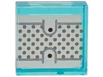 LEGO part Platte 1 x 1 mit schwarzen und dunkelblaugrau Punkten und Linien auf silbernem Hintergrund-Muster (3070pb390)
