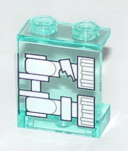 LEGO part Panel 1 x 2 x 2 - Hollow Studs with White Minifigure Skeleton Legs with Broken Knee X-Ray Pattern (4864bpx4)