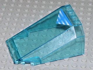LEGO part Windscreen 8 x 6 x 3 Wedge with Blue and White Stripes on Triangle Pattern (Sticker) - Sets 4560 / 4561 (551pb03)