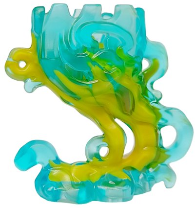 LEGO part Minifigure Pedestal Ghost / Smoke with Marbled Bright Light Orange Pattern (65227pb04)